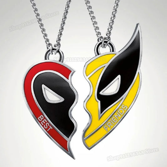 Deadpool & Wolverine Necklace Pendants Heart Combination